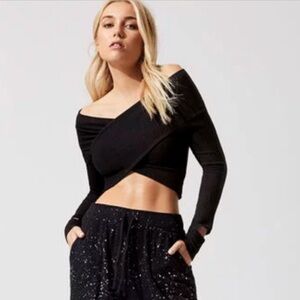 LNA Aster Off The Shoulder Crop - Size L- NWT